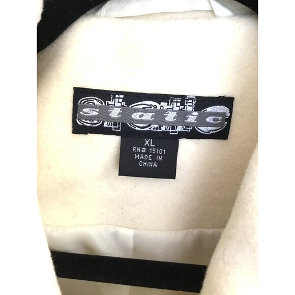 STATIC - WOMENS OFF-WHITE BUTTON-DOWN WOOL JACKET WITH BELT SIZE X-LARGE - Picture 3 of 7